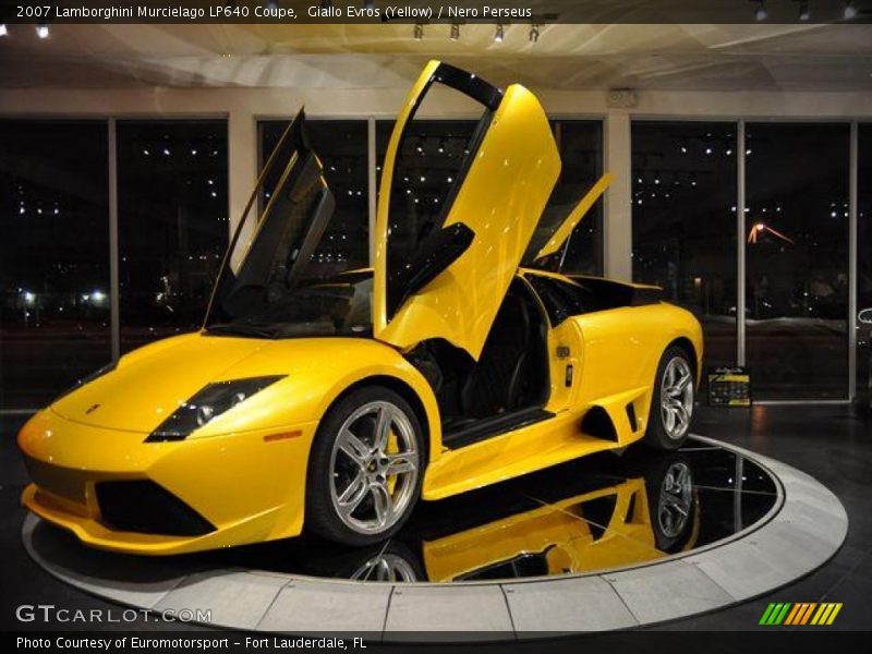 Giallo Evros (Yellow) / Nero Perseus 2007 Lamborghini Murcielago LP640 Coupe