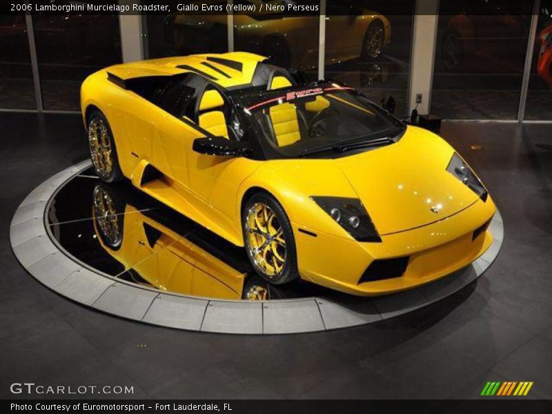 Giallo Evros (Yellow) / Nero Perseus 2006 Lamborghini Murcielago Roadster