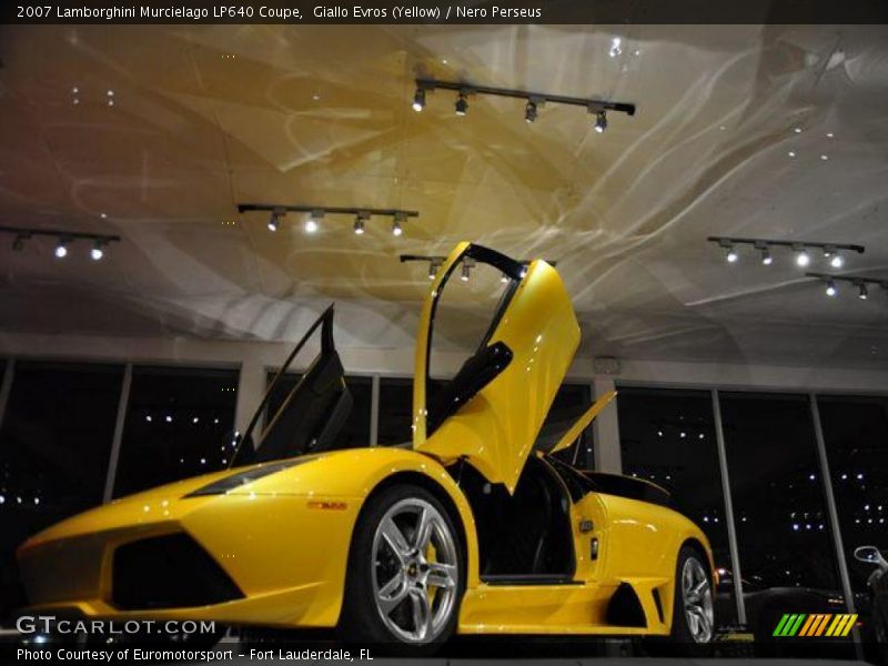 Giallo Evros (Yellow) / Nero Perseus 2007 Lamborghini Murcielago LP640 Coupe