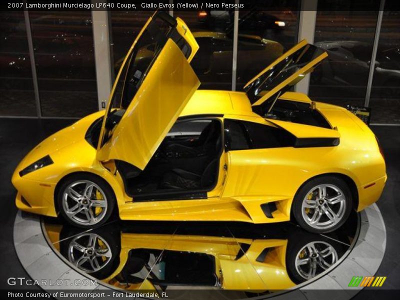 Giallo Evros (Yellow) / Nero Perseus 2007 Lamborghini Murcielago LP640 Coupe