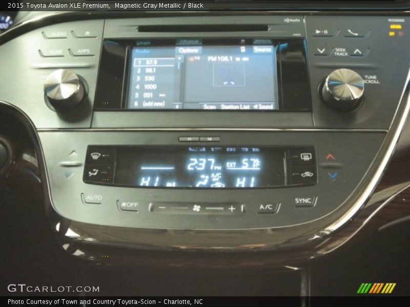 Magnetic Gray Metallic / Black 2015 Toyota Avalon XLE Premium