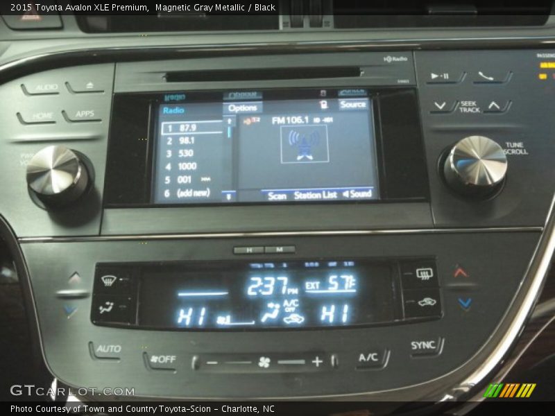 Magnetic Gray Metallic / Black 2015 Toyota Avalon XLE Premium