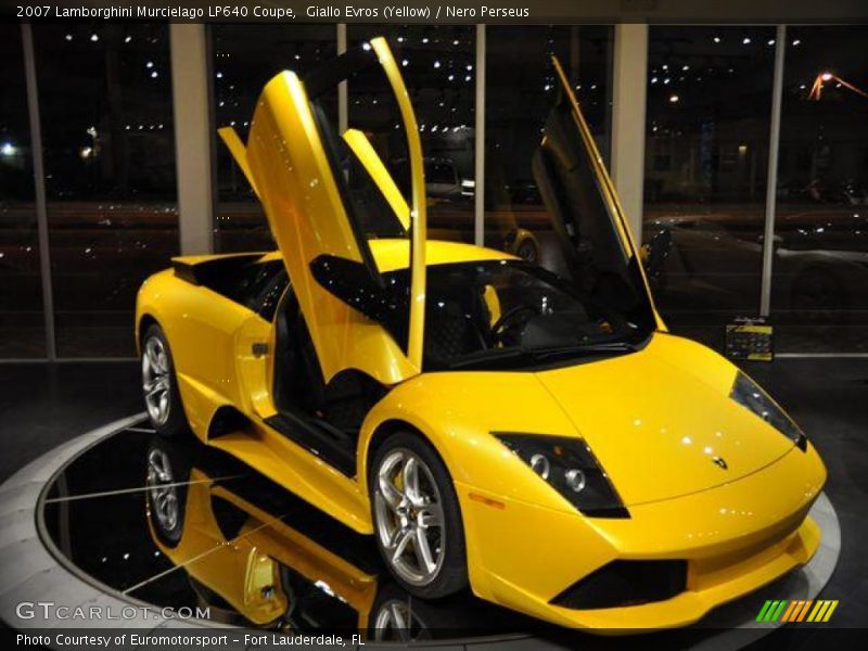 Giallo Evros (Yellow) / Nero Perseus 2007 Lamborghini Murcielago LP640 Coupe