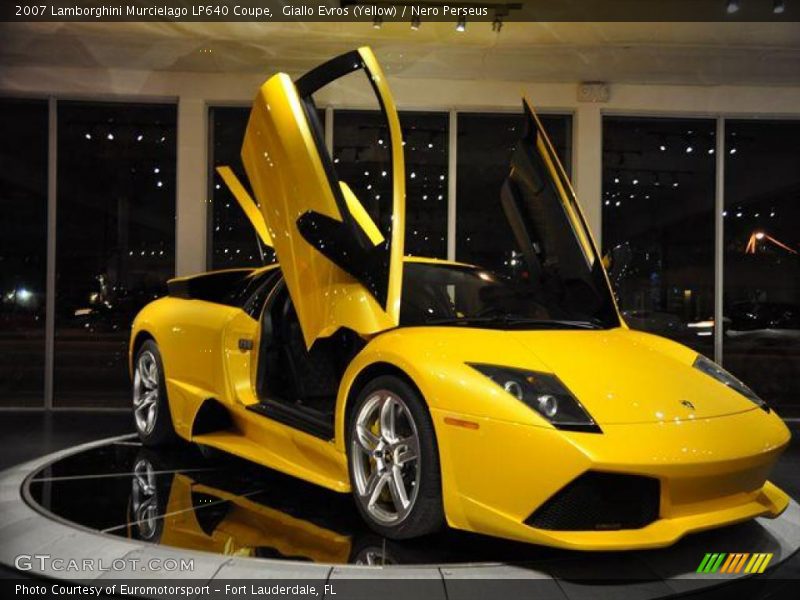 Giallo Evros (Yellow) / Nero Perseus 2007 Lamborghini Murcielago LP640 Coupe