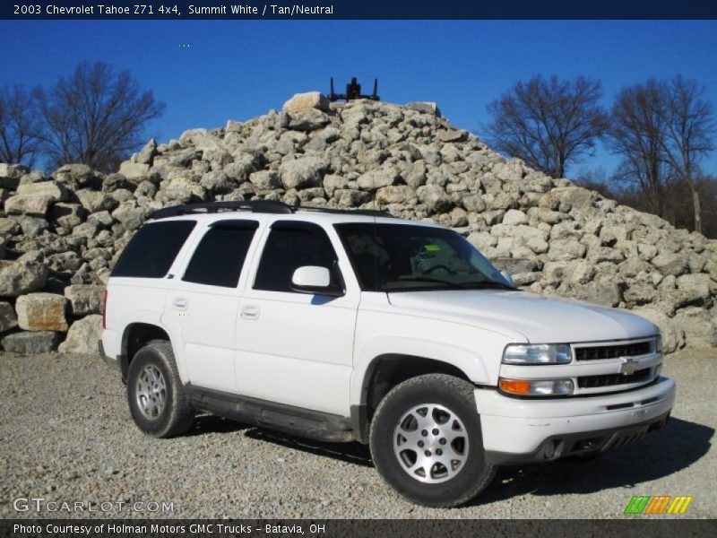 Summit White / Tan/Neutral 2003 Chevrolet Tahoe Z71 4x4