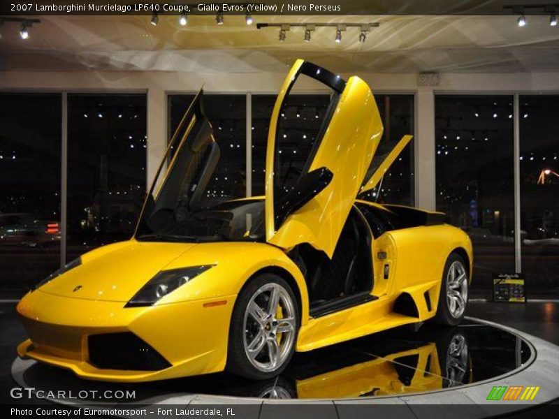 Giallo Evros (Yellow) / Nero Perseus 2007 Lamborghini Murcielago LP640 Coupe