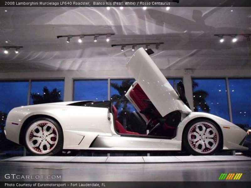 Bianco Isis (Pearl White) / Rosso Centaurus 2008 Lamborghini Murcielago LP640 Roadster