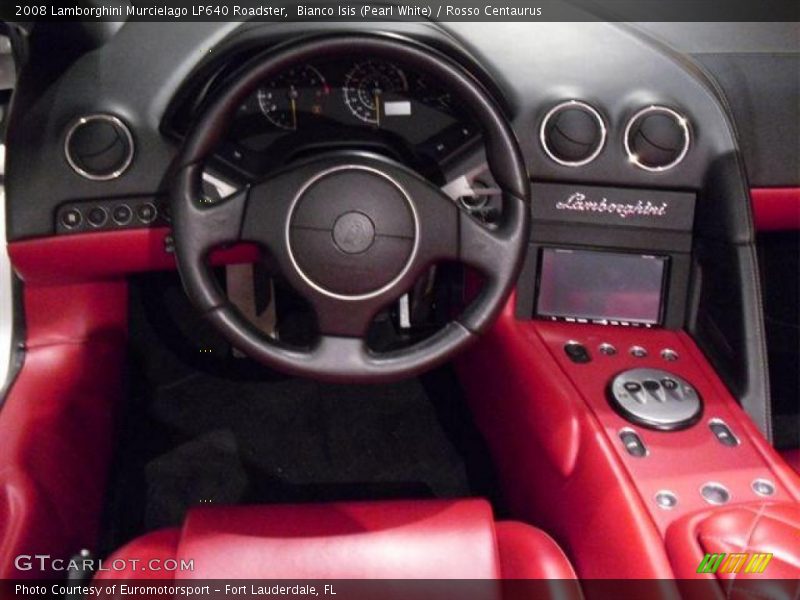 Bianco Isis (Pearl White) / Rosso Centaurus 2008 Lamborghini Murcielago LP640 Roadster