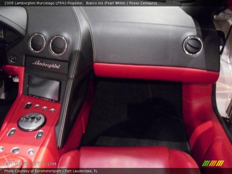 Bianco Isis (Pearl White) / Rosso Centaurus 2008 Lamborghini Murcielago LP640 Roadster