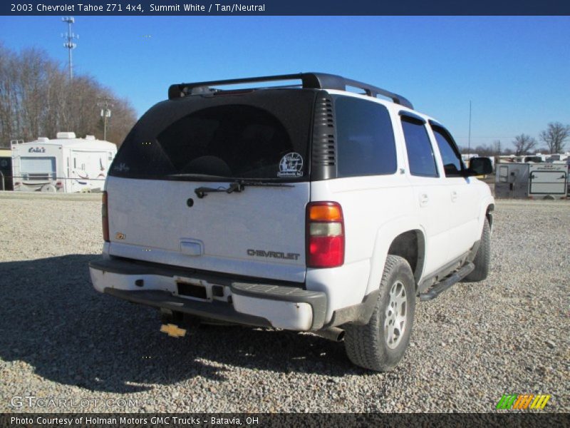 Summit White / Tan/Neutral 2003 Chevrolet Tahoe Z71 4x4