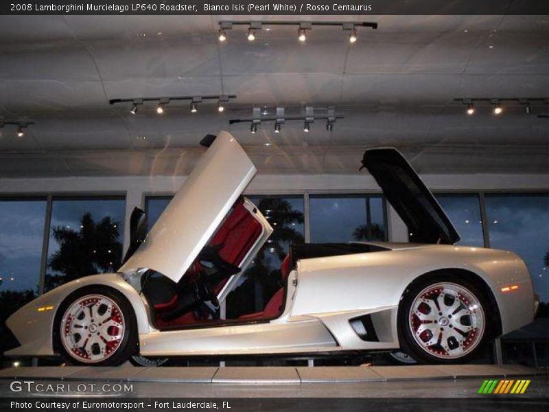 Bianco Isis (Pearl White) / Rosso Centaurus 2008 Lamborghini Murcielago LP640 Roadster