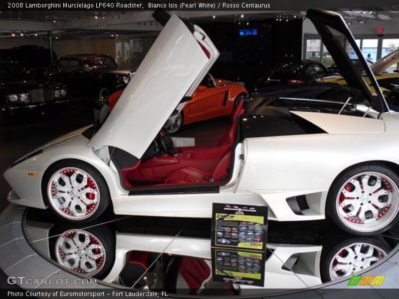 Bianco Isis (Pearl White) / Rosso Centaurus 2008 Lamborghini Murcielago LP640 Roadster