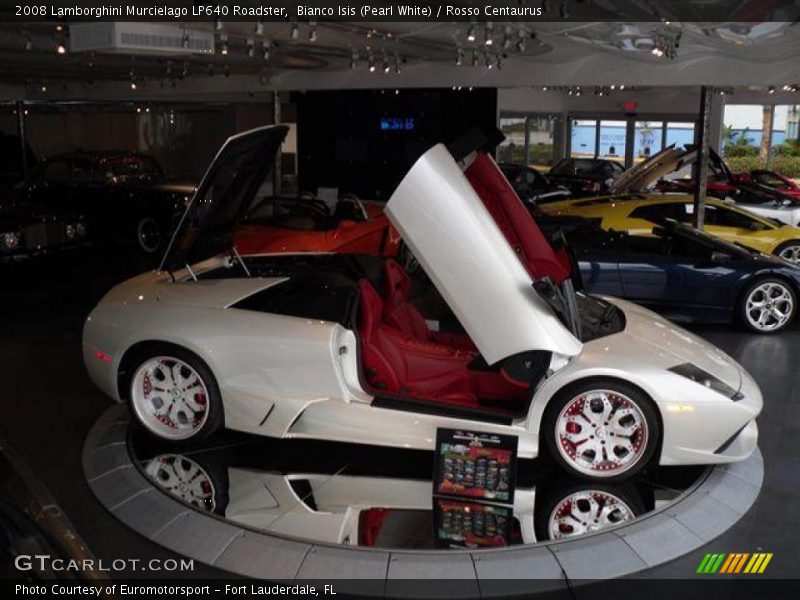 Bianco Isis (Pearl White) / Rosso Centaurus 2008 Lamborghini Murcielago LP640 Roadster