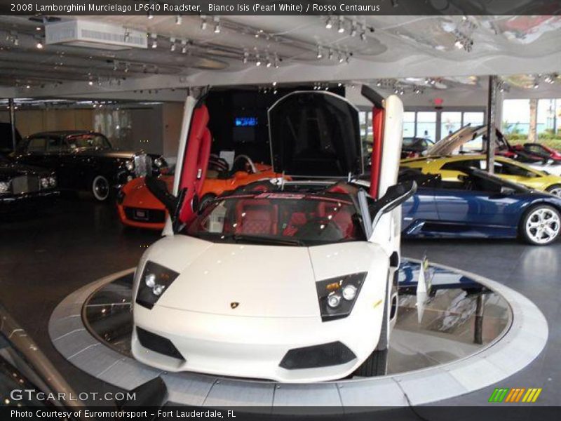 Bianco Isis (Pearl White) / Rosso Centaurus 2008 Lamborghini Murcielago LP640 Roadster