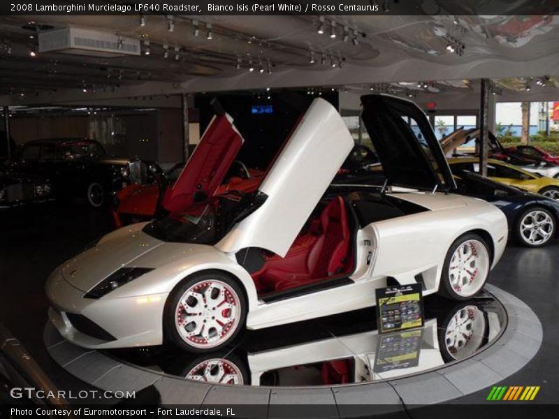 Bianco Isis (Pearl White) / Rosso Centaurus 2008 Lamborghini Murcielago LP640 Roadster