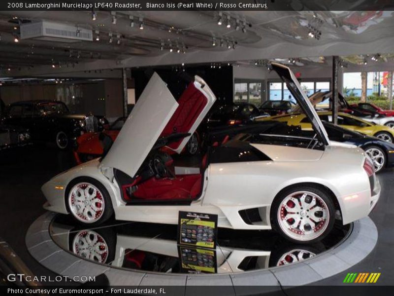 Bianco Isis (Pearl White) / Rosso Centaurus 2008 Lamborghini Murcielago LP640 Roadster