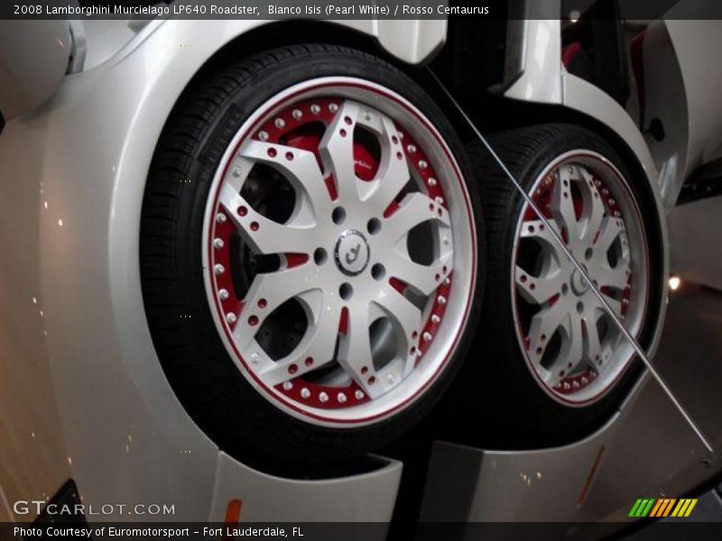 Bianco Isis (Pearl White) / Rosso Centaurus 2008 Lamborghini Murcielago LP640 Roadster