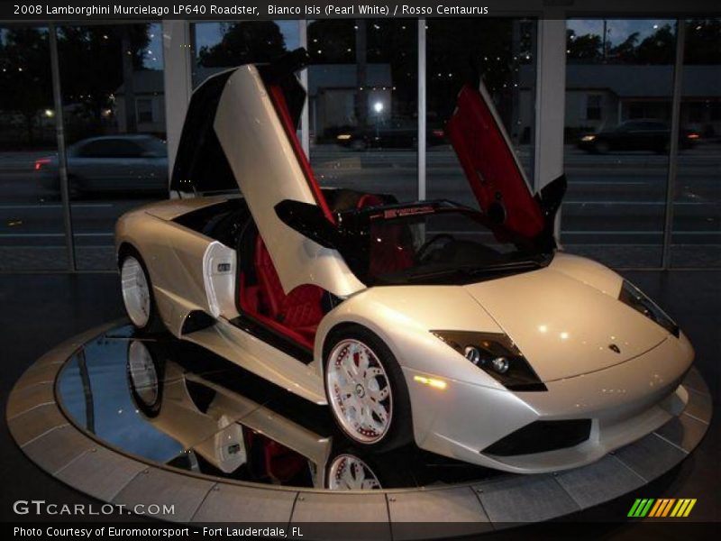 Bianco Isis (Pearl White) / Rosso Centaurus 2008 Lamborghini Murcielago LP640 Roadster