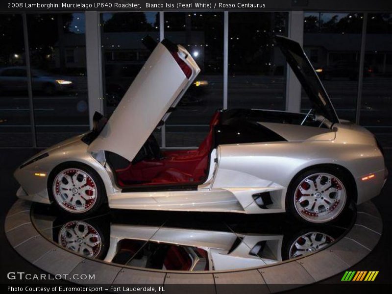 Bianco Isis (Pearl White) / Rosso Centaurus 2008 Lamborghini Murcielago LP640 Roadster