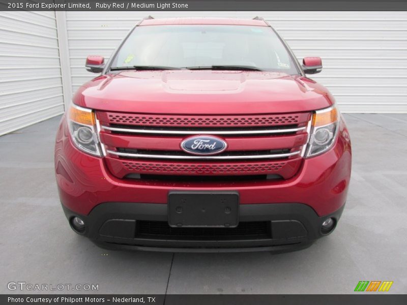 Ruby Red / Medium Light Stone 2015 Ford Explorer Limited