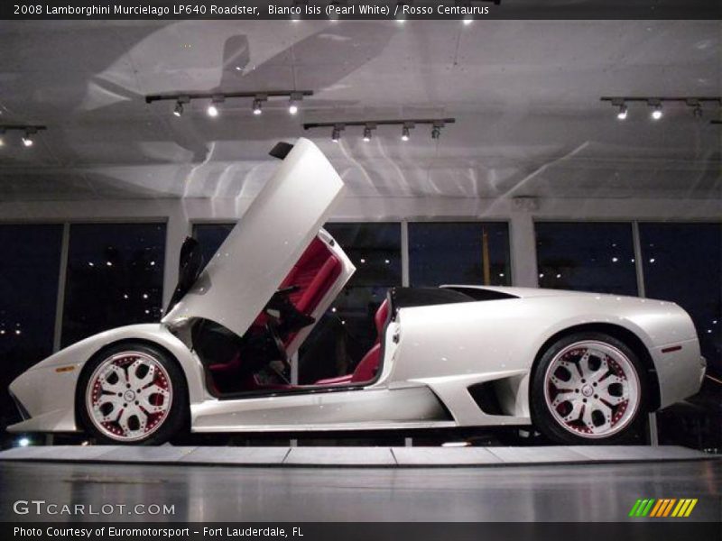 Bianco Isis (Pearl White) / Rosso Centaurus 2008 Lamborghini Murcielago LP640 Roadster