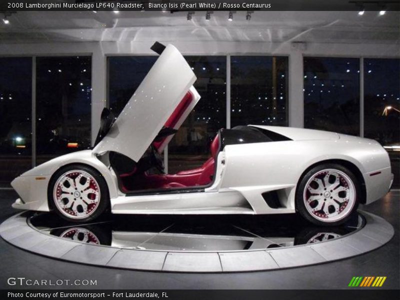 Bianco Isis (Pearl White) / Rosso Centaurus 2008 Lamborghini Murcielago LP640 Roadster