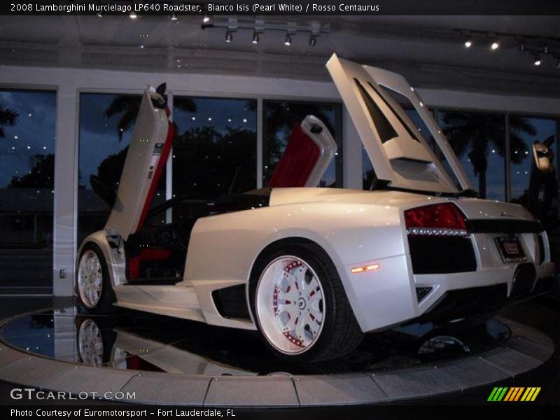 Bianco Isis (Pearl White) / Rosso Centaurus 2008 Lamborghini Murcielago LP640 Roadster