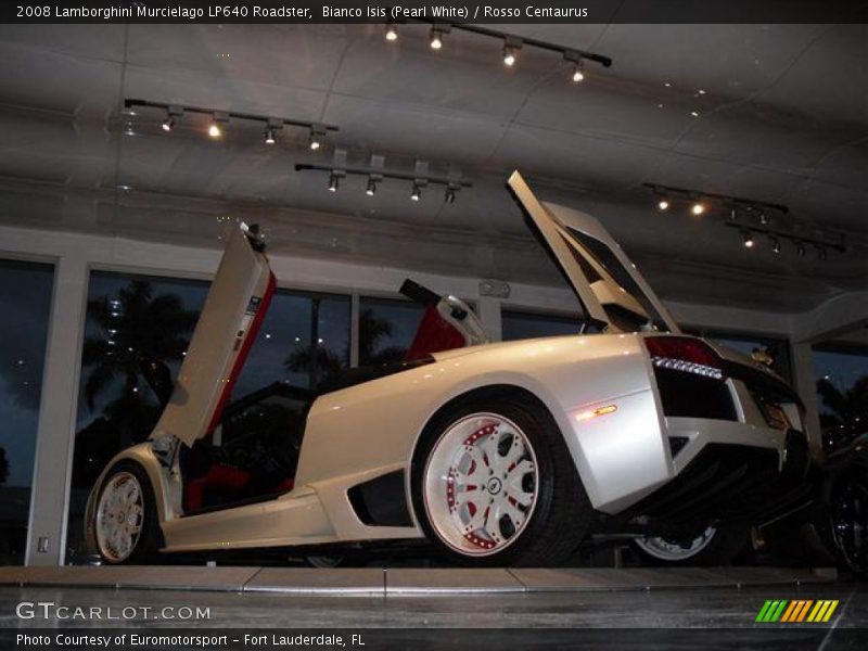 Bianco Isis (Pearl White) / Rosso Centaurus 2008 Lamborghini Murcielago LP640 Roadster