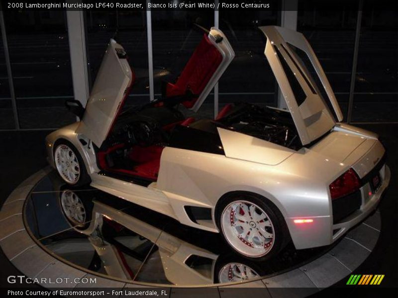 Bianco Isis (Pearl White) / Rosso Centaurus 2008 Lamborghini Murcielago LP640 Roadster