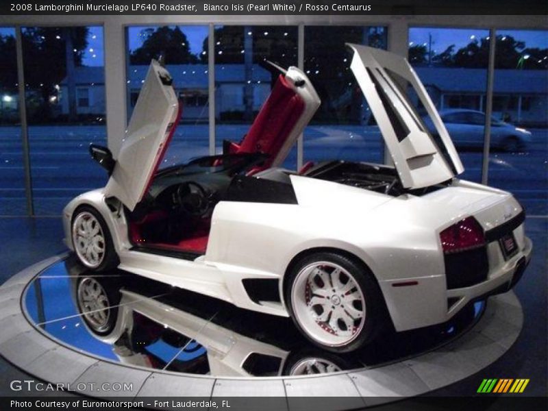 Bianco Isis (Pearl White) / Rosso Centaurus 2008 Lamborghini Murcielago LP640 Roadster