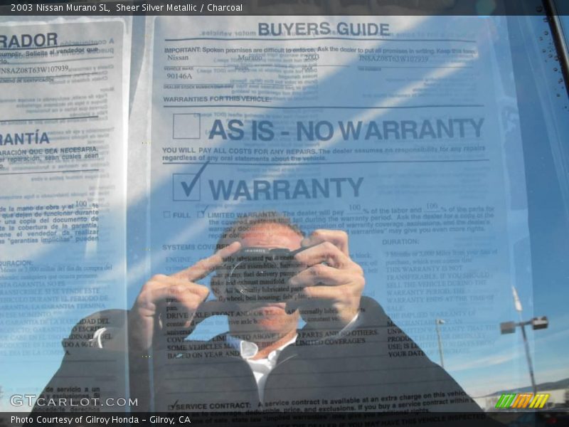 Sheer Silver Metallic / Charcoal 2003 Nissan Murano SL