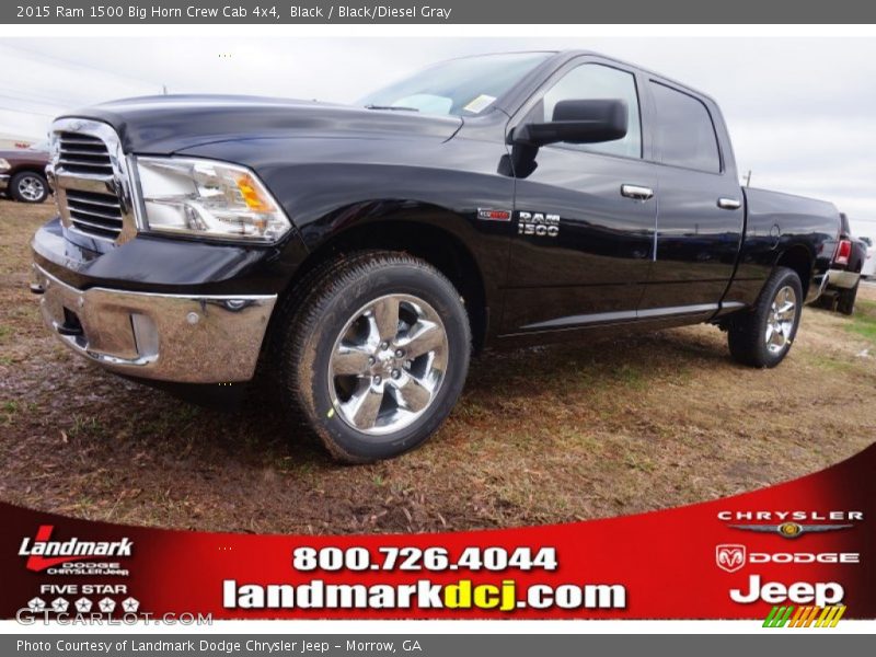 Black / Black/Diesel Gray 2015 Ram 1500 Big Horn Crew Cab 4x4