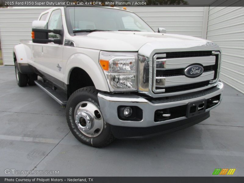 White Platinum / Adobe 2015 Ford F350 Super Duty Lariat Crew Cab 4x4 DRW