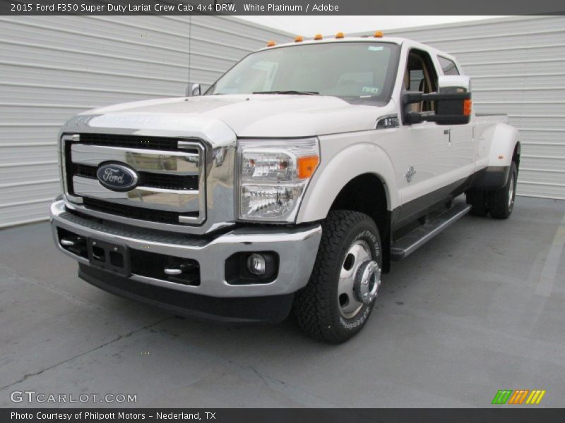 White Platinum / Adobe 2015 Ford F350 Super Duty Lariat Crew Cab 4x4 DRW