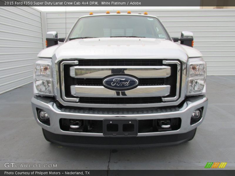 White Platinum / Adobe 2015 Ford F350 Super Duty Lariat Crew Cab 4x4 DRW