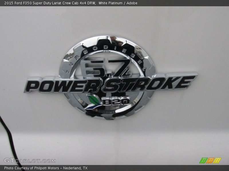 White Platinum / Adobe 2015 Ford F350 Super Duty Lariat Crew Cab 4x4 DRW