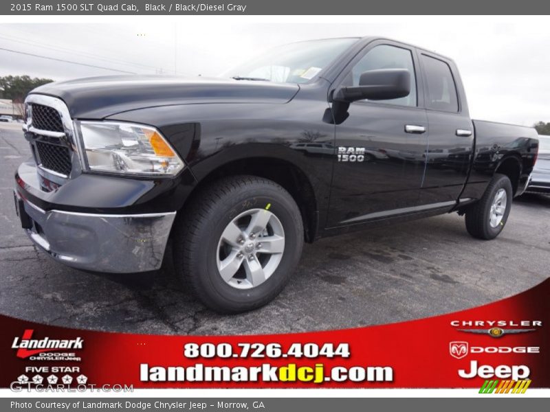 Black / Black/Diesel Gray 2015 Ram 1500 SLT Quad Cab