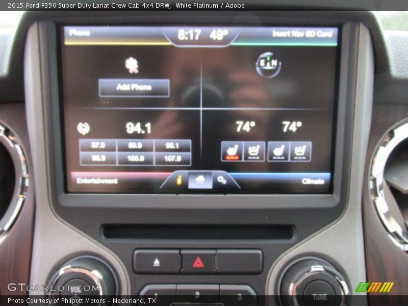 White Platinum / Adobe 2015 Ford F350 Super Duty Lariat Crew Cab 4x4 DRW