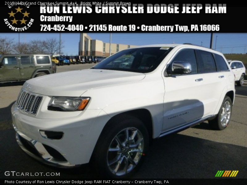Bright White / Summit Brown 2015 Jeep Grand Cherokee Summit 4x4