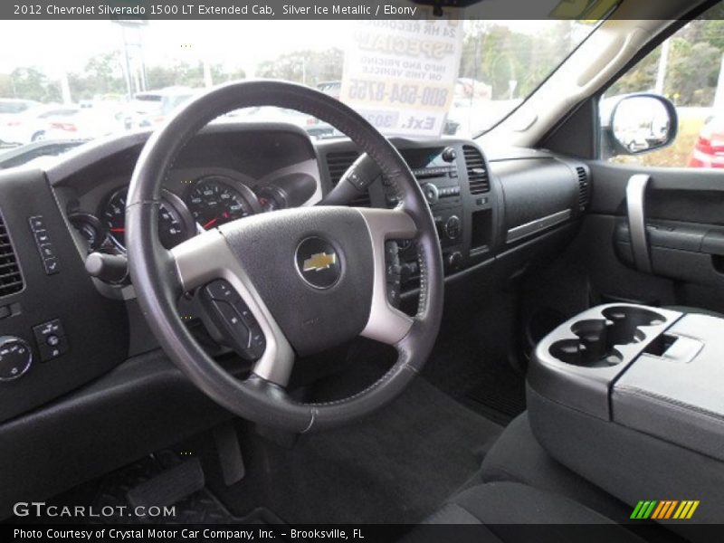 Silver Ice Metallic / Ebony 2012 Chevrolet Silverado 1500 LT Extended Cab