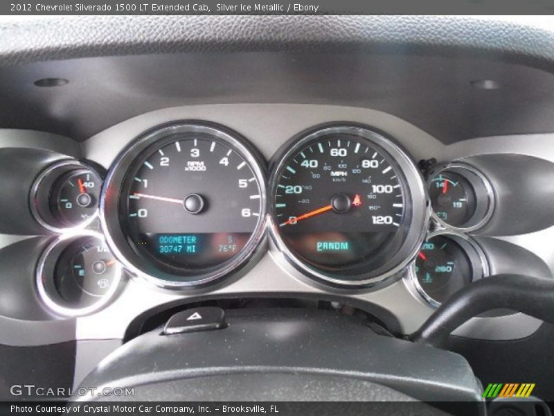 Silver Ice Metallic / Ebony 2012 Chevrolet Silverado 1500 LT Extended Cab