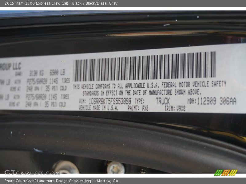Black / Black/Diesel Gray 2015 Ram 1500 Express Crew Cab