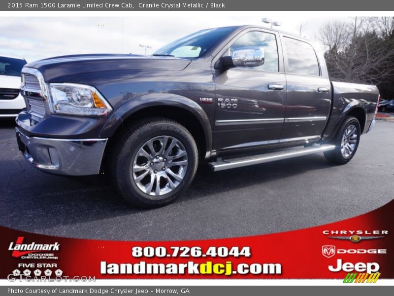 Granite Crystal Metallic / Black 2015 Ram 1500 Laramie Limited Crew Cab