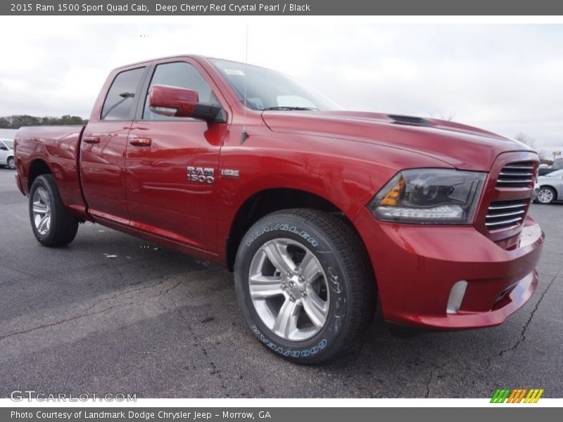 Deep Cherry Red Crystal Pearl / Black 2015 Ram 1500 Sport Quad Cab