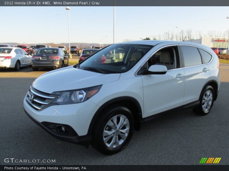 White Diamond Pearl / Gray 2012 Honda CR-V EX 4WD