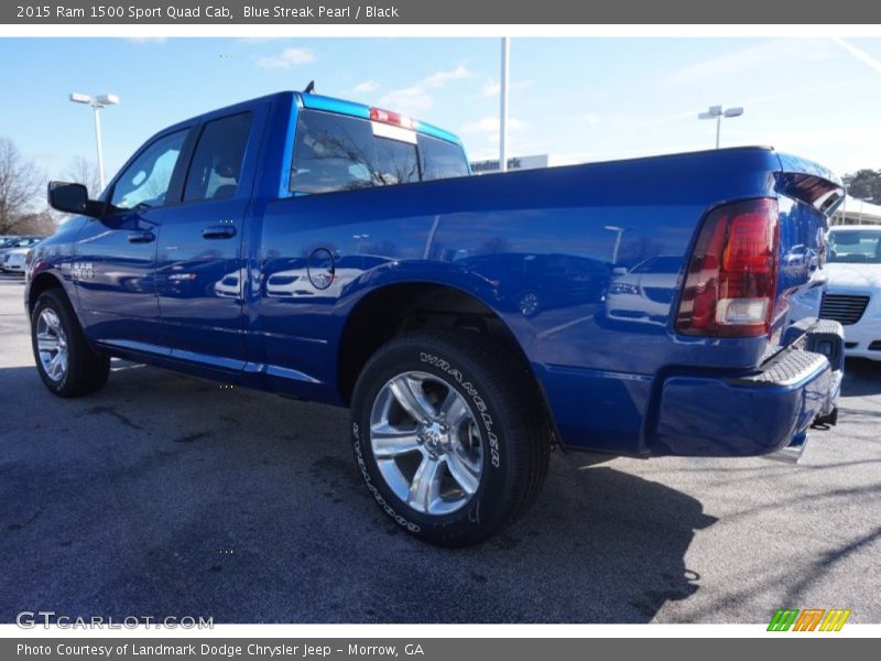 Blue Streak Pearl / Black 2015 Ram 1500 Sport Quad Cab