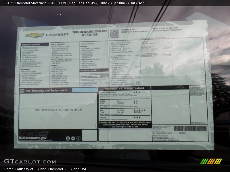 Black / Jet Black/Dark Ash 2015 Chevrolet Silverado 2500HD WT Regular Cab 4x4