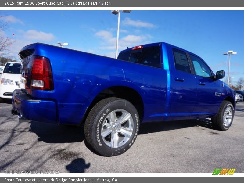 Blue Streak Pearl / Black 2015 Ram 1500 Sport Quad Cab