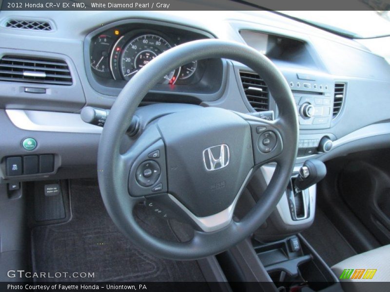 White Diamond Pearl / Gray 2012 Honda CR-V EX 4WD