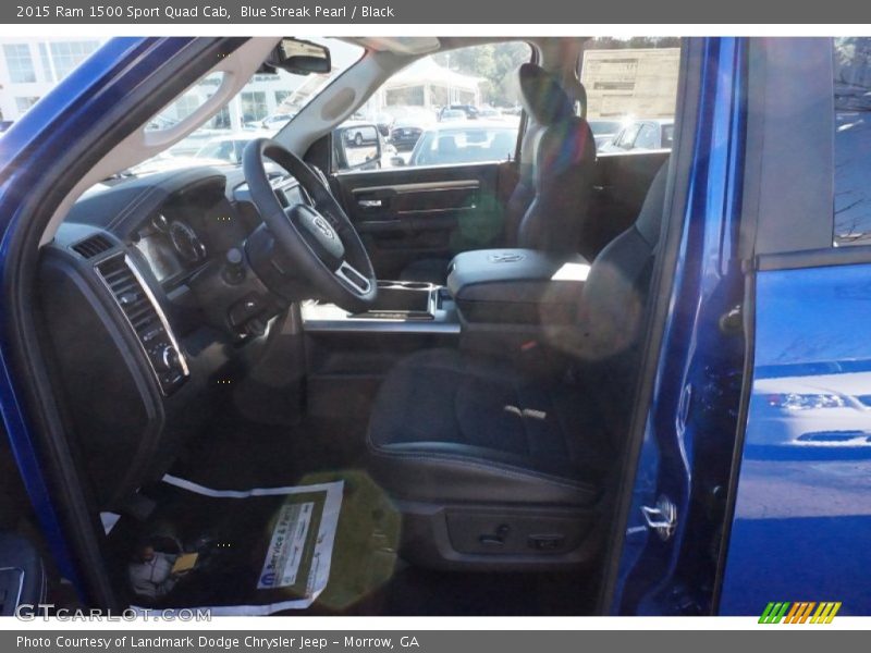 Blue Streak Pearl / Black 2015 Ram 1500 Sport Quad Cab